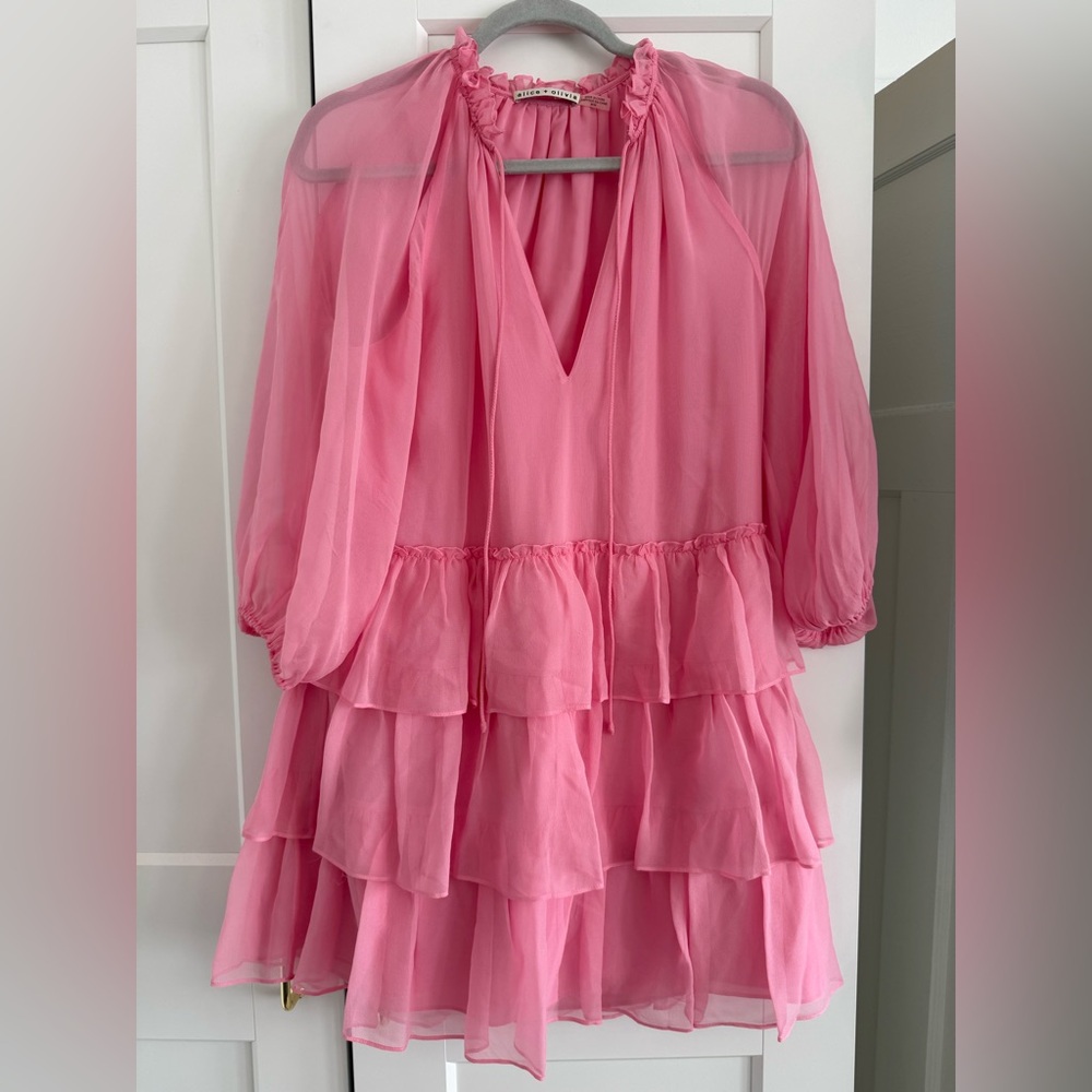 Alice + Olivia Pink Ruffled dress